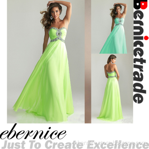 Chiffon Long Sweetheart Wedding Bridesmaid Dress